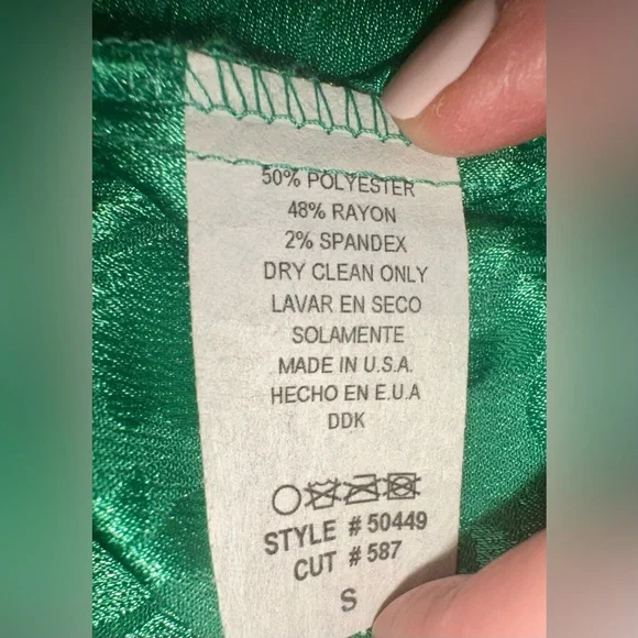 Rubber Ducky Emerald Green Dress Sleeveless Midi S Floral Pattern Elegant Sexy - Picture 10 of 12